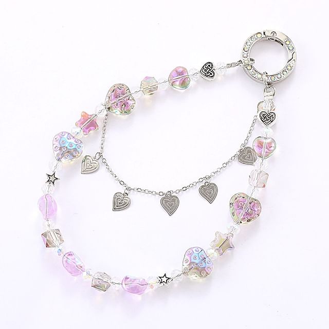 Heart Strap Crystal Phone Faux