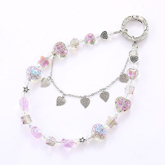 Heart Strap Crystal Phone Faux