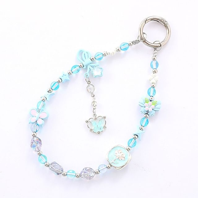 Clover Strap Faux Crystal Phone Bow