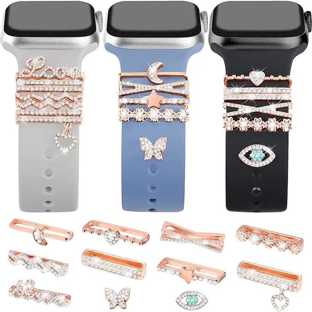 Rhinestone Band Apple Charm Designs) for (Various Watch