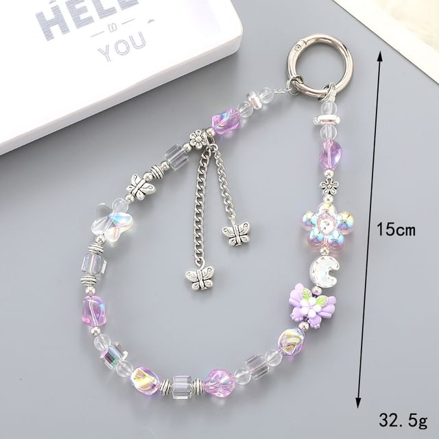 Bear Crystal Faux Floral / Strap Phone Cartoon