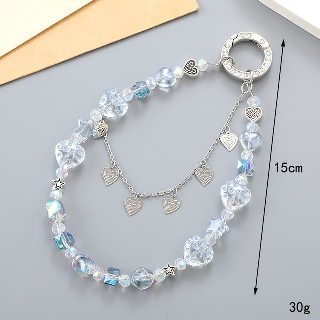 Heart Strap Crystal Phone Faux