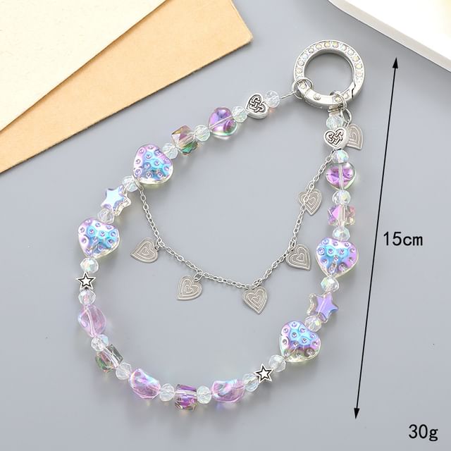 Heart Strap Crystal Phone Faux