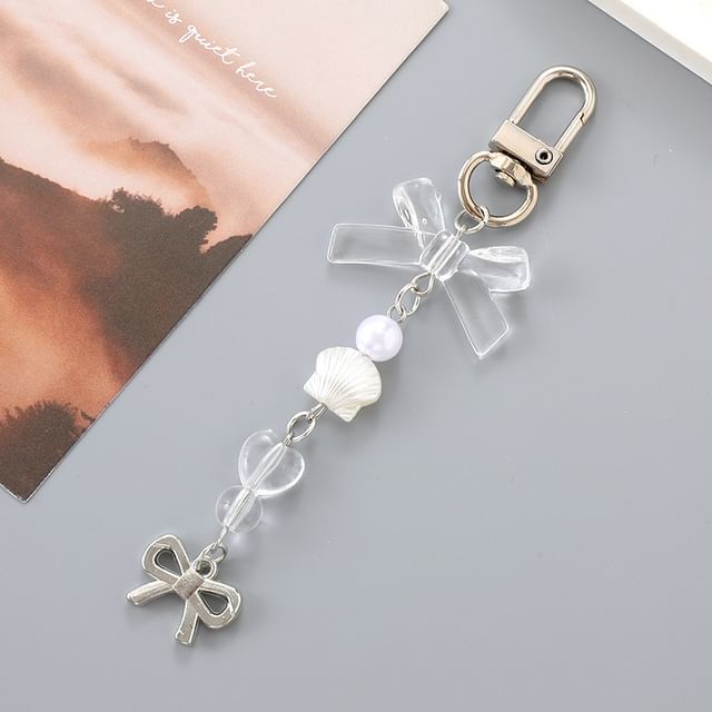 Faux Pearl Phone Bow Charm