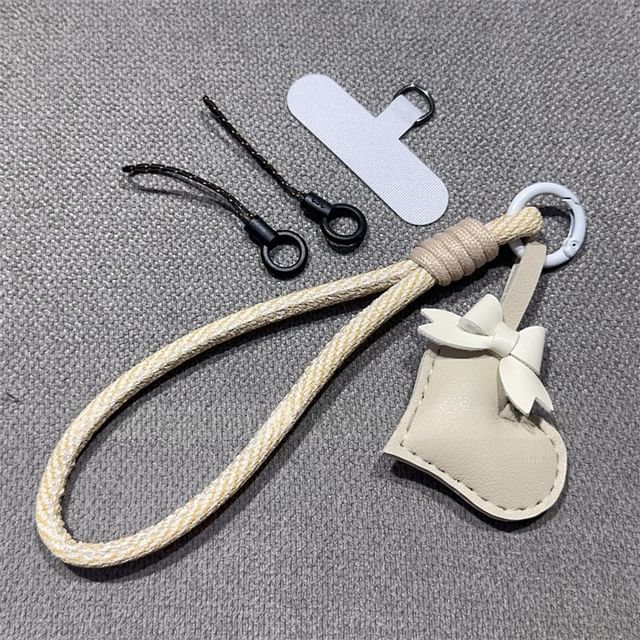 Leather Phone Lanyard Bear with Strap Faux and Pad