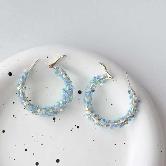 Earring Alloy Butterfly Hoop