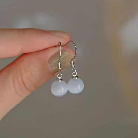 Faux Stone Bead Alloy Earring Cat Eye Dangle
