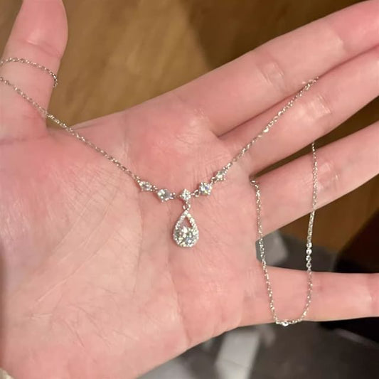 Pendant Droplet Rhinestone Alloy Necklace