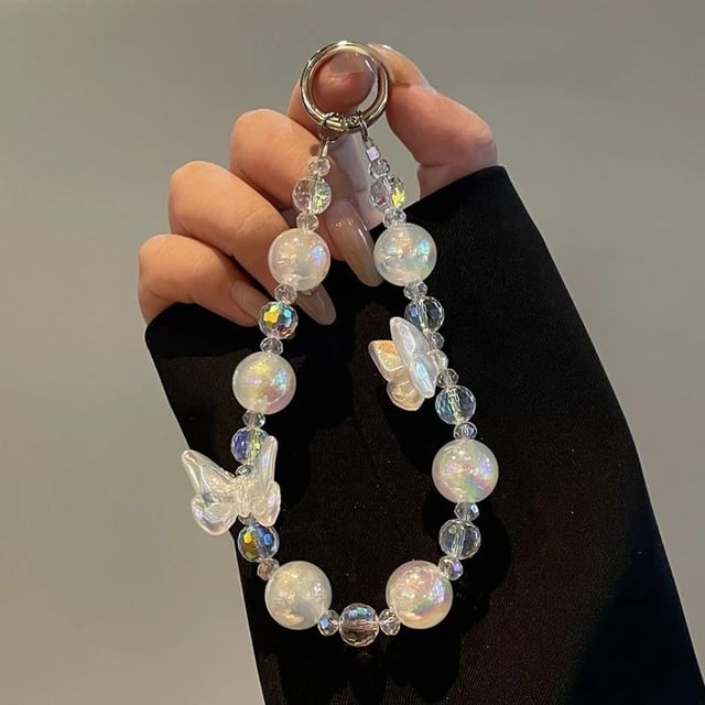 Beaded Lanyard Phone Butterfly