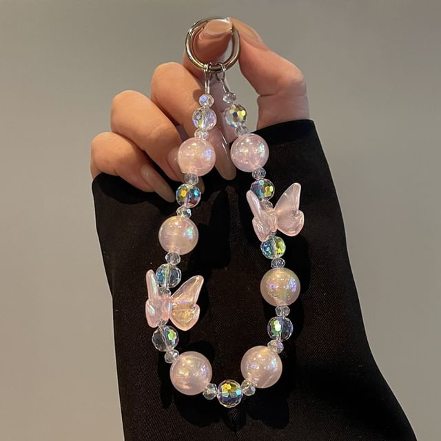 Beaded Lanyard Phone Butterfly