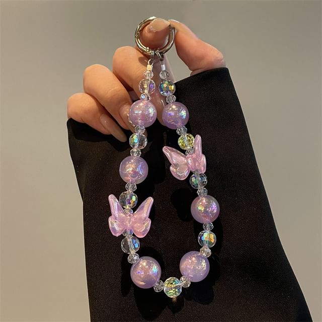 Beaded Lanyard Phone Butterfly