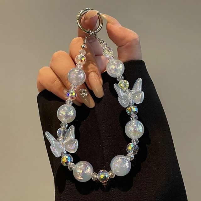 Beaded Lanyard Phone Butterfly