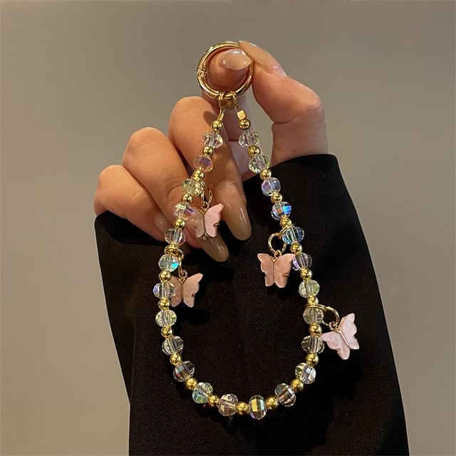 Phone Lanyard Beaded Butterfly