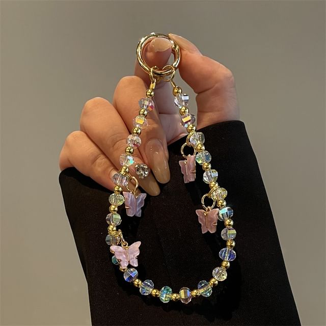 Phone Lanyard Beaded Butterfly