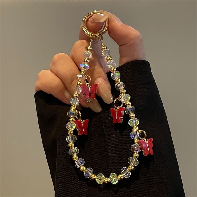 Phone Lanyard Beaded Butterfly