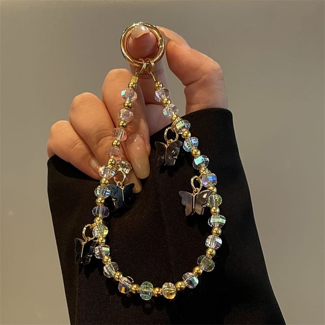 Phone Lanyard Beaded Butterfly