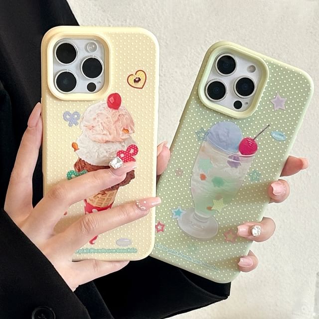 Cream Print Case Phone Ice