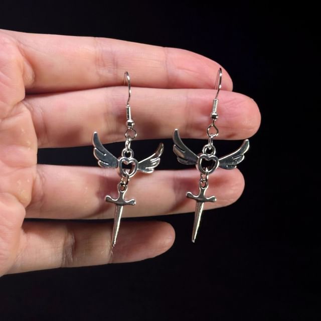 Wing Earring Sword Dangle