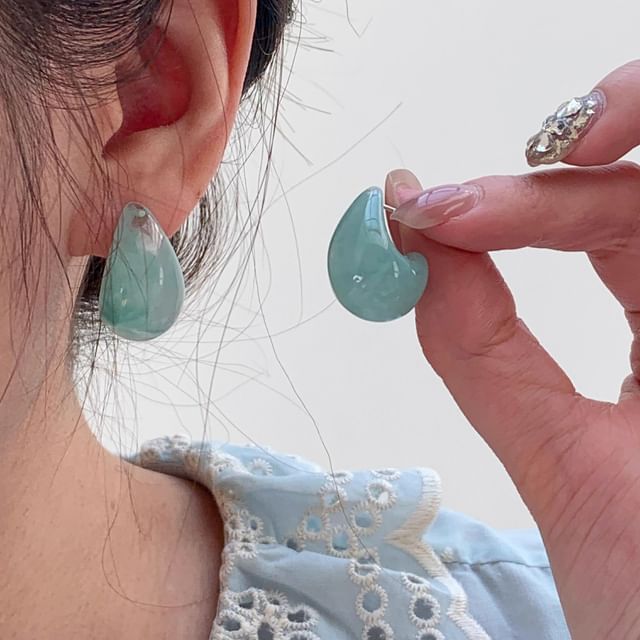 Earring Water Glazed Leverback Drop