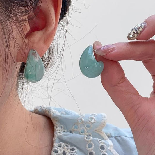 Earring Water Glazed Leverback Drop