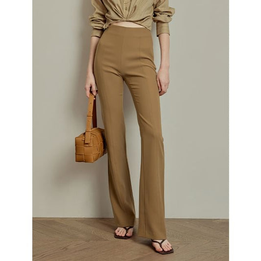 High Rise Plain Bootcut Pants