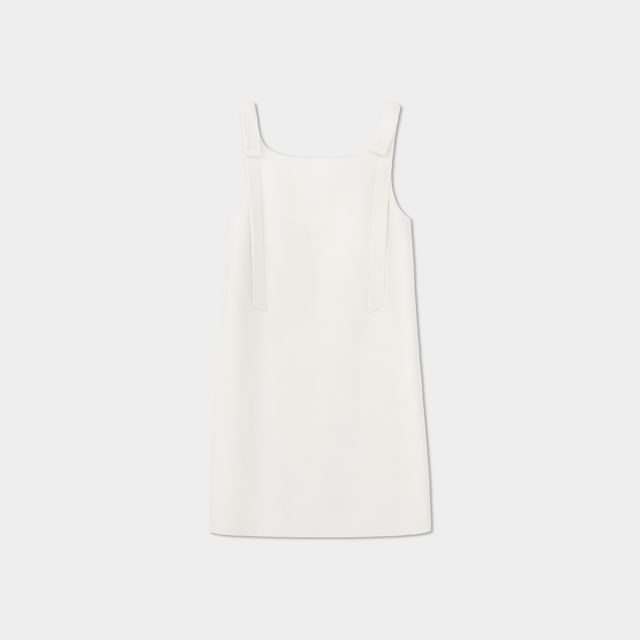 Sleeveless Square Neck Plain Shirt Dress