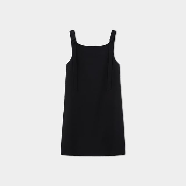 Sleeveless Square Neck Plain Shirt Dress