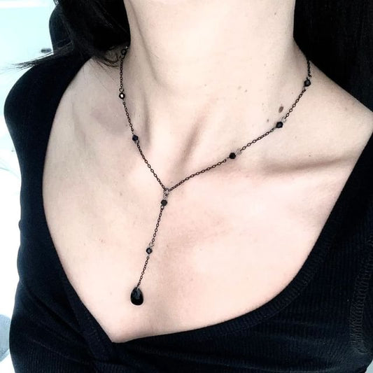 Necklace Crystal Faux Station Chain