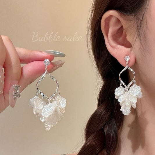 Earring Chandelier Rhinestone Shell
