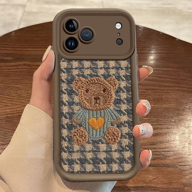 Bear Houndstooth Phone Case / Strap / Set