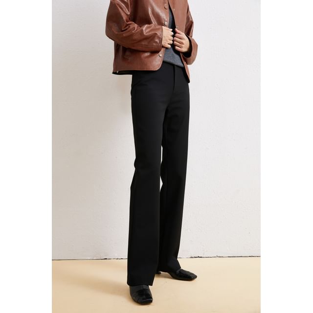 Mid Rise Plain Bootcut Suit Pants