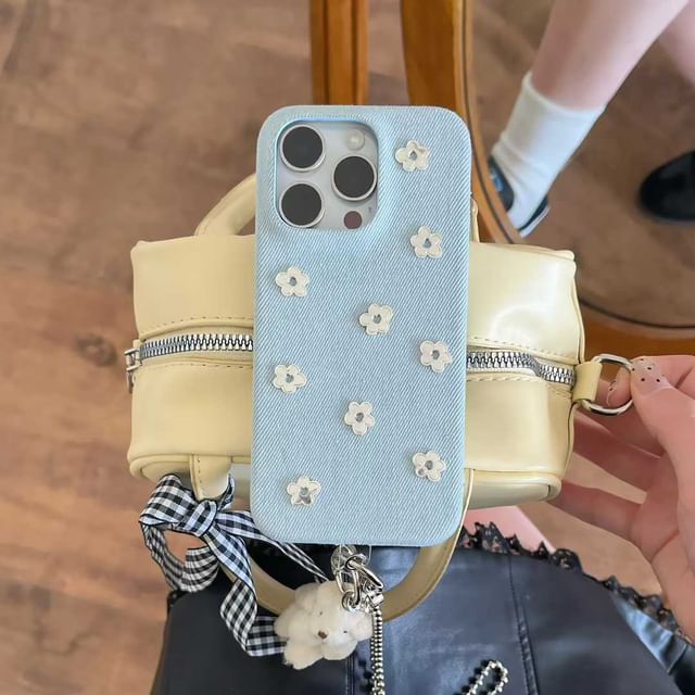 Floral Denim Phone Case / Lanyard / Set