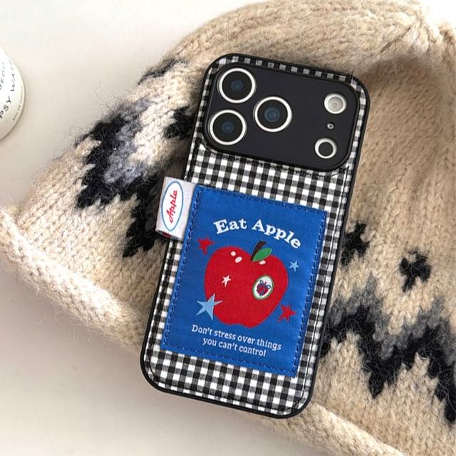 Apple Applique Checker Phone Case