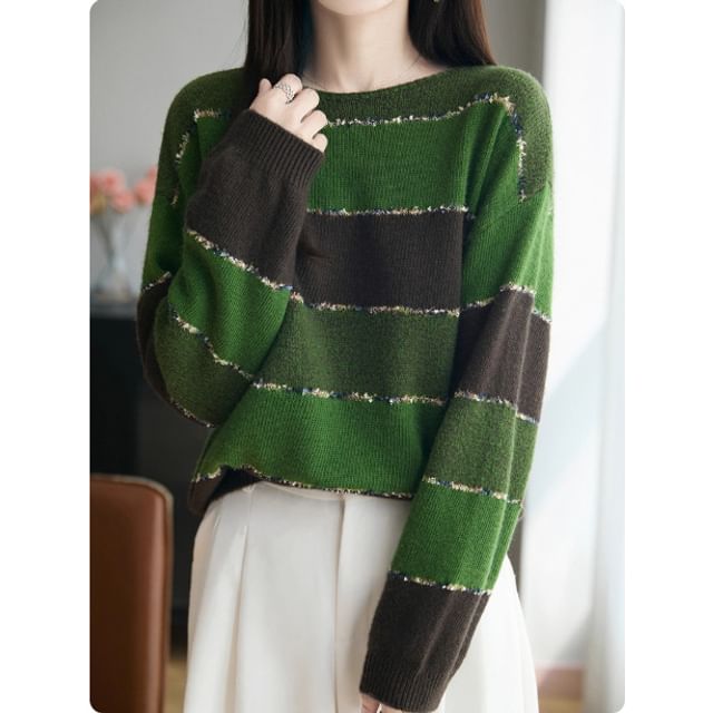 Boat Neck Sequin Sweater