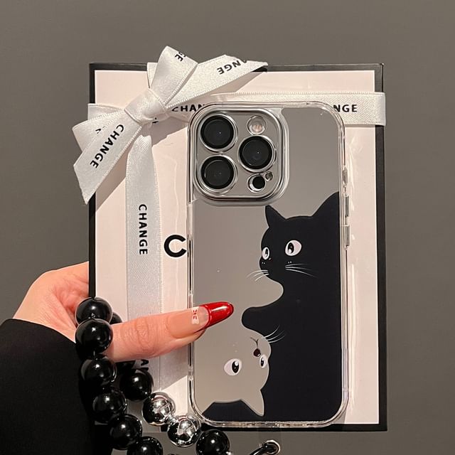 Cat Mirrored Phone Case / Strap / Set