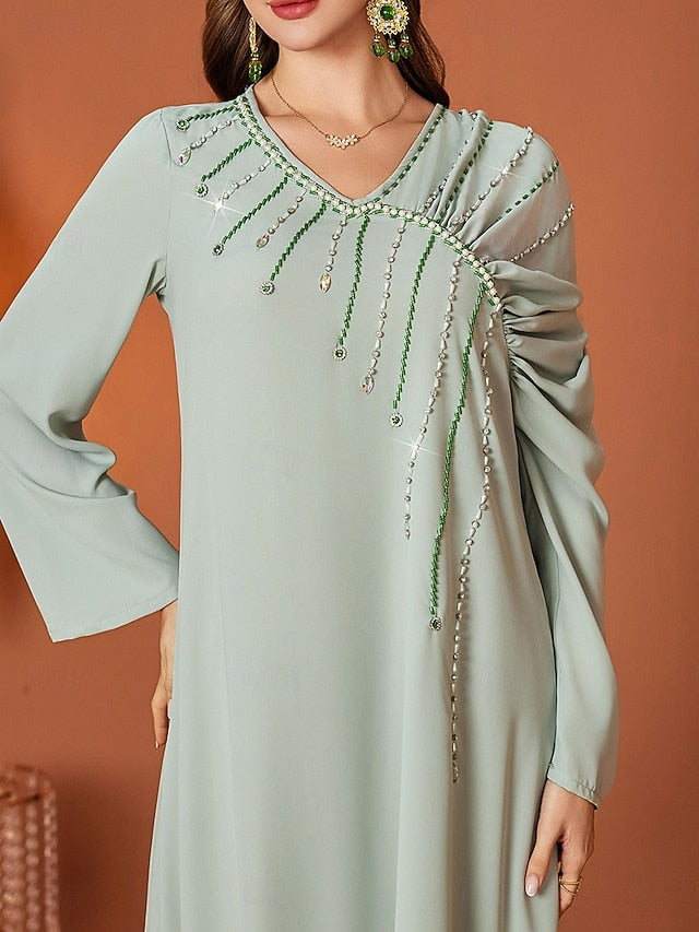 Mother V of A-Line Length Dress Elegant Bride Neck the Floor