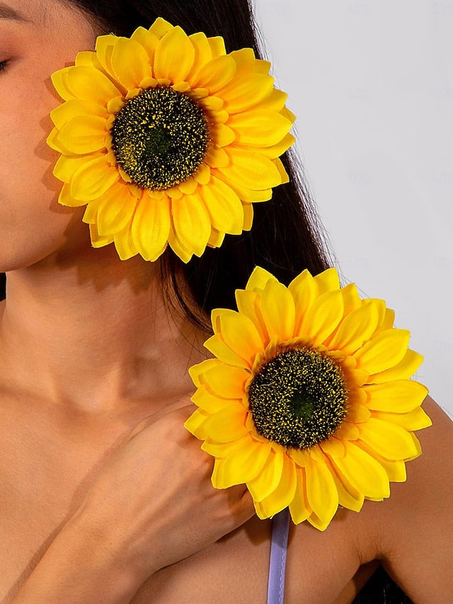 Floral Oversized Women's - Statement Earrings Drop Flower