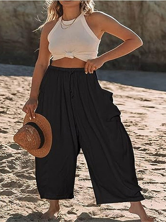 Women's Culottes Wide Leg Wide Leg Chinos Elegant Vacation