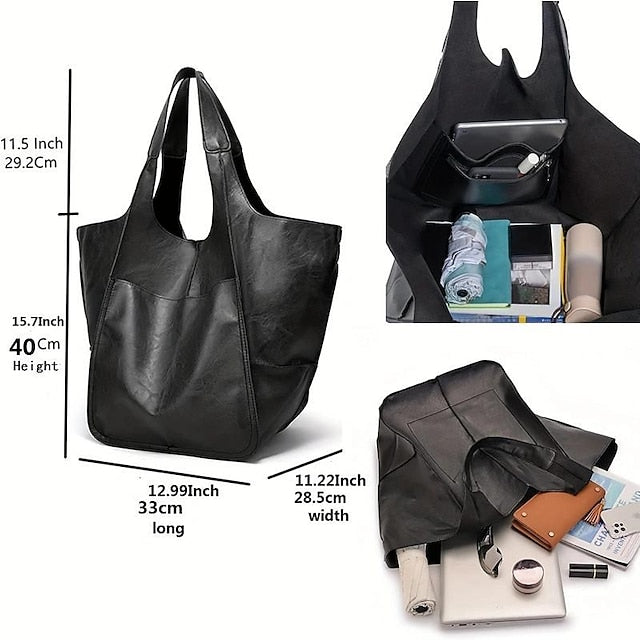 Damen Herren PU Party Ledertasche Schultertasche Handtasche