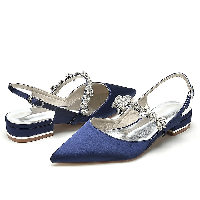 Flat Heel Crystal Women's Bridal Shoes Wedding