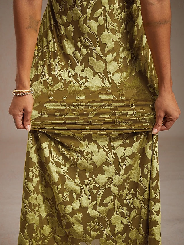 Women's Velvet Midi Dress Sheath Dress Elegant Party Party