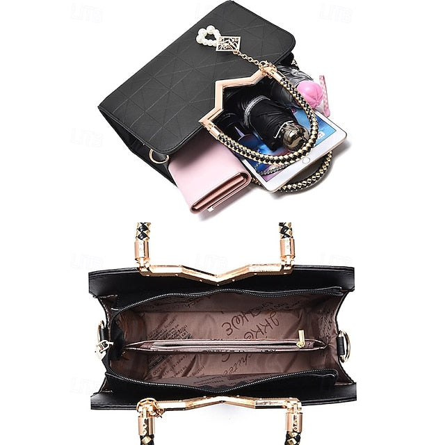 Handbag Faux with Elegant – Women's Pendant Pearl Leather