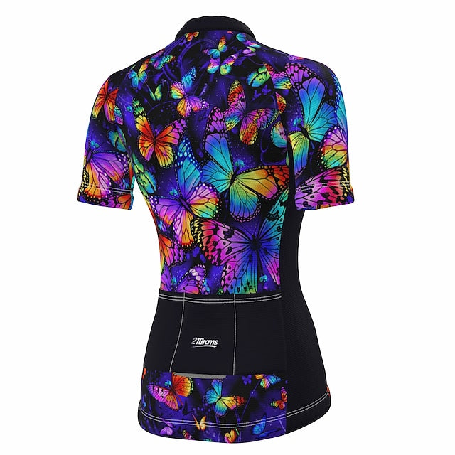 Women's Cycling Jersey Butterfly Short Sleeve Bike Jersey