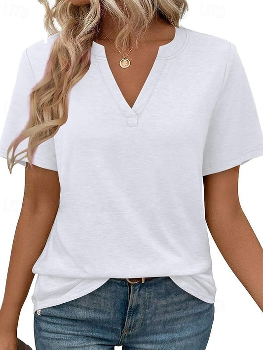 Women's T Shirt Tee Top Plain Fashion Classic Casual Short