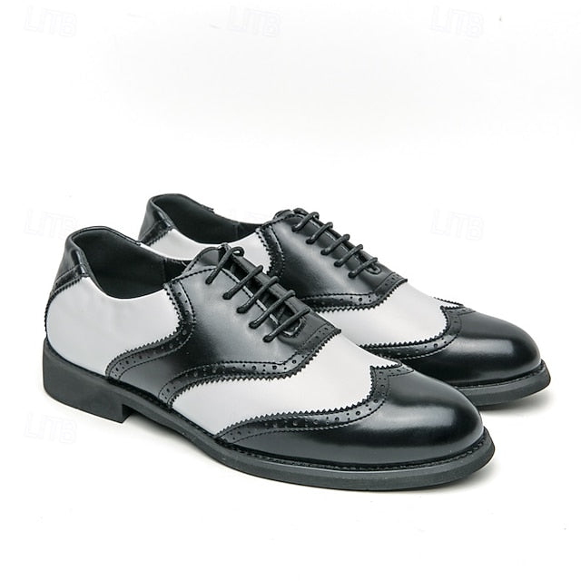Shoes Brogue in Two-Tone Men's and White Oxford Wingtip