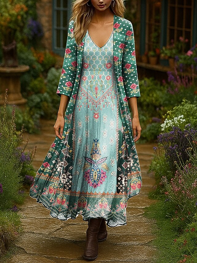 Women's Dress Set Maxi Dress A Line Dress Summer Dress