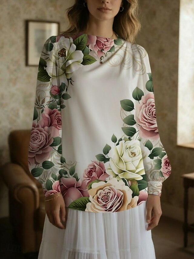 Women's Shirt Casual Shirt Blouse Print Floral Graphic