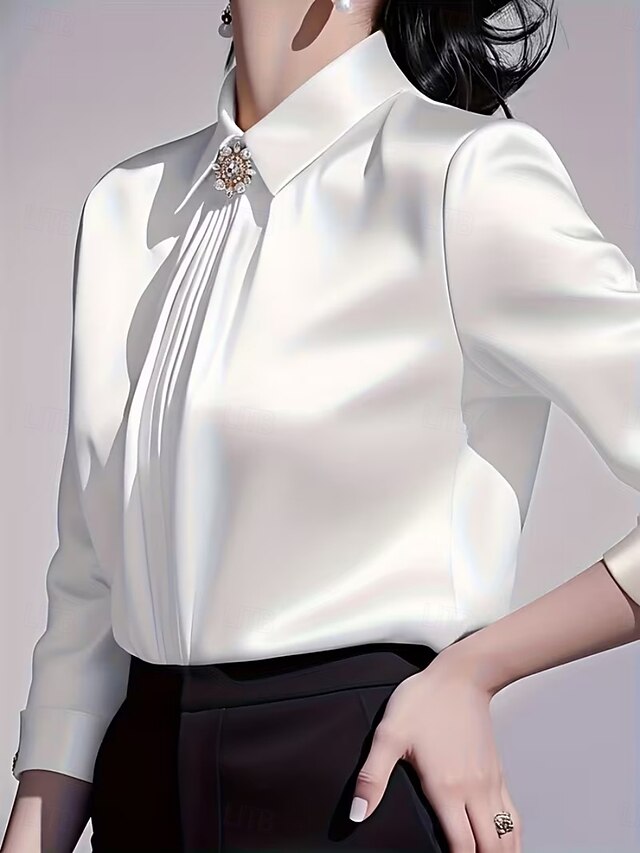 Women's Shirt Blouse Ruched Plain Stylish Basic Classic