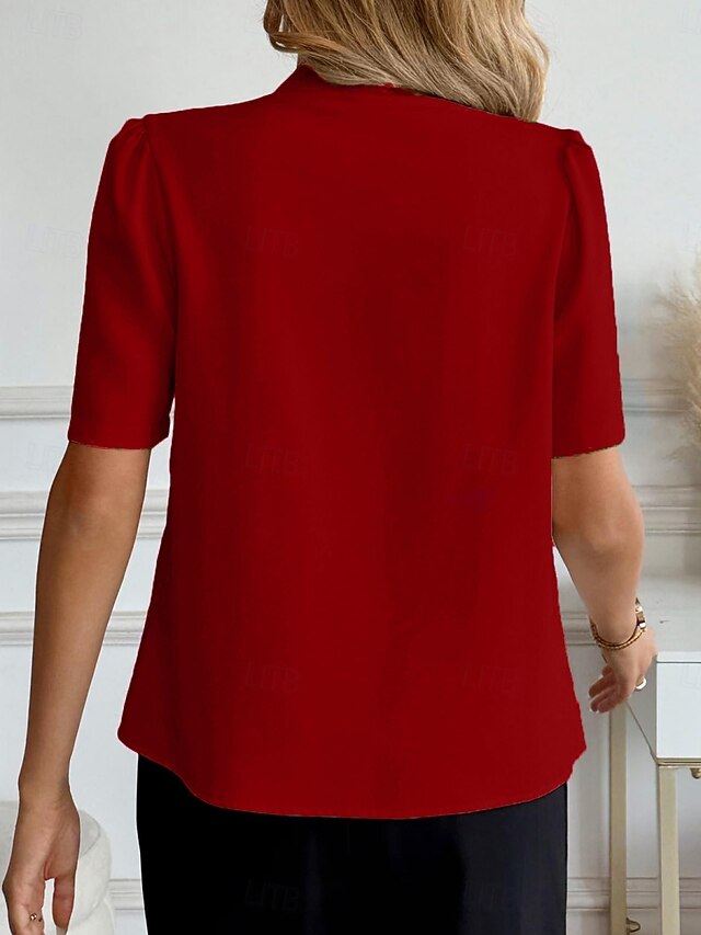 Women's Shirt Button Down Shirt Casual Shirt Buttons Plain