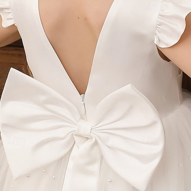 Color Flower Dress Party Kids Girls' Girl Solid